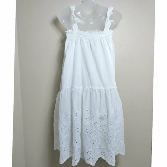 & Other Stories White Frilled Embroidery Midi Dress Size 6 - Picture 3 of 5